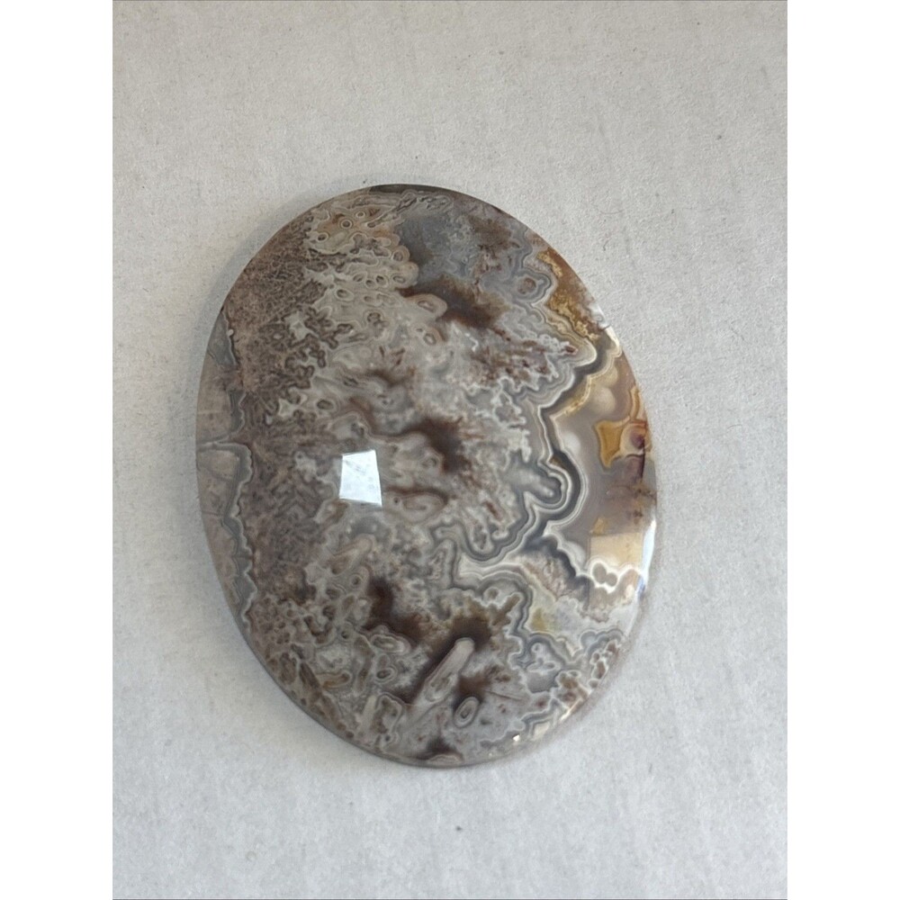 polished oval Crazy Lace Agate cabochon